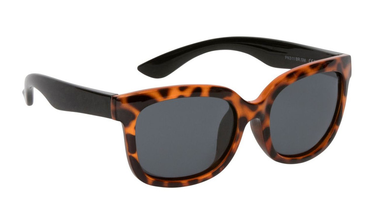 Ugly Fish Polarised Sunglasses PKM511 Leopard Print Frame Smoke Lens 