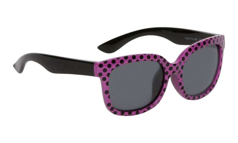 Ugly Fish Polarised Sunglasses PKM511 Purple Black Polkadot Frame Smoke Lens 