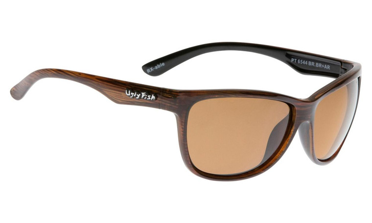 Ugly Fish Triacetata(TAC) Polarised Sunglasses PT6544 Brown TR90 Frame Brown Lens