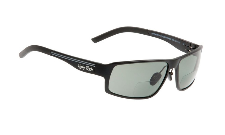 Ugly Fish Polarised Bifocal 2.50 Sunglasses Avalanche PN24203 Matt Black Frame Smoke Lens