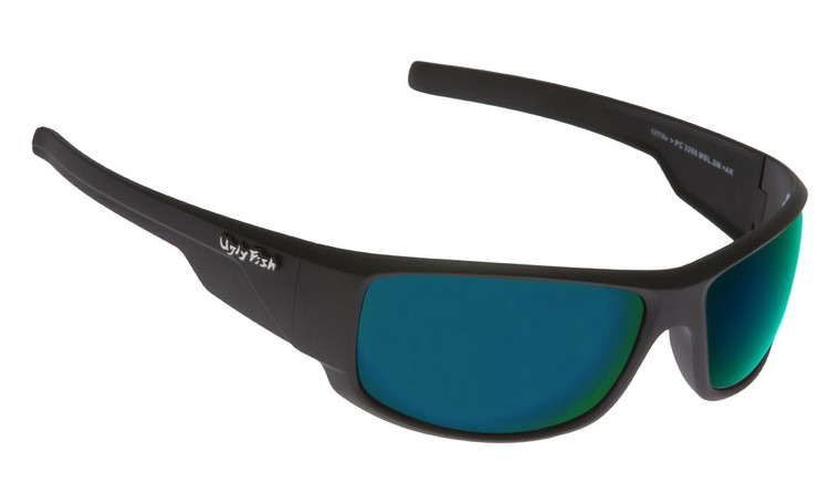 Ugly Fish Polarised Krypton Sunglasses PC3266 Matt Black Frame Green Revo PC Lens