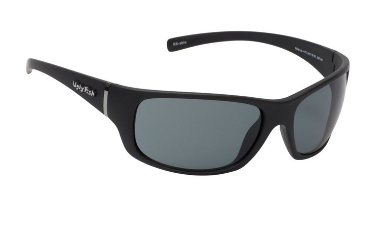 Ugly Fish Polarised Eclipse Sunglasses PC3411 Matt Black Frame Smoke PC Lens