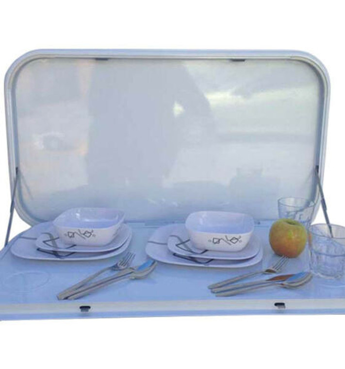 Picnic Table White w/Chrome Lock (800x450mm)