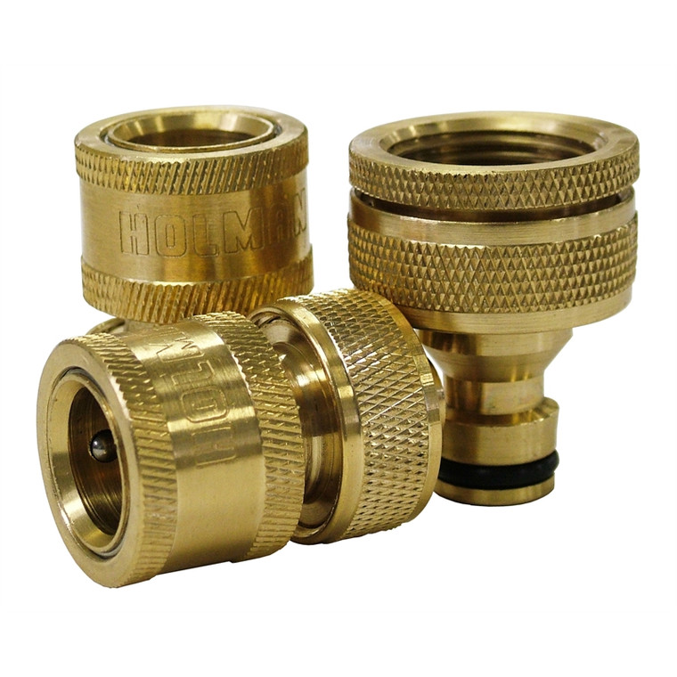 Holman 3 Piece Brass Hose Connector Set 12mm