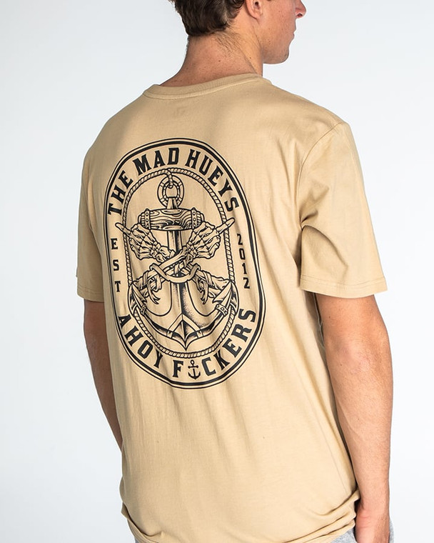 The Mad Hueys Dbl Fk All Club Short Sleeve Tee Tan