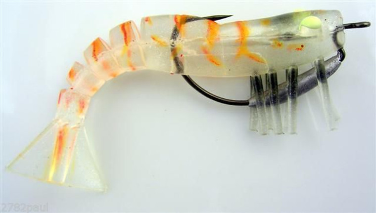 Zerek 50mm Live Shrimp Pre Rigged Lumo Eyes Jointed Body Lure