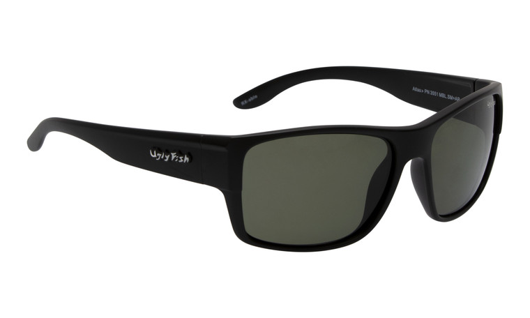 Ugly Fish Polarised Atlas Sunglasses PC3551 Matt Black Frame Smoke PC Lens