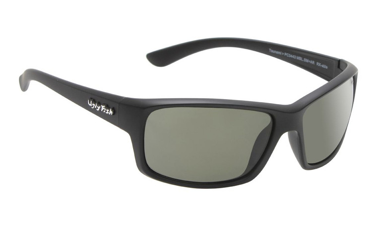 Ugly Fish Polarised PC Lens Sunglasses Tsunami PC3443 Matt Black Frame Smoke Lens