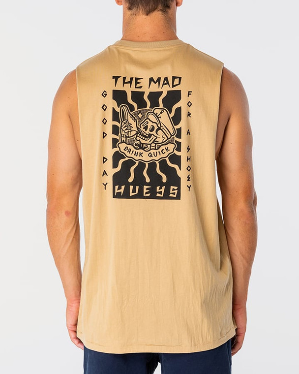 The Mad Hueys Good Day For It Muscle Tank Tan 