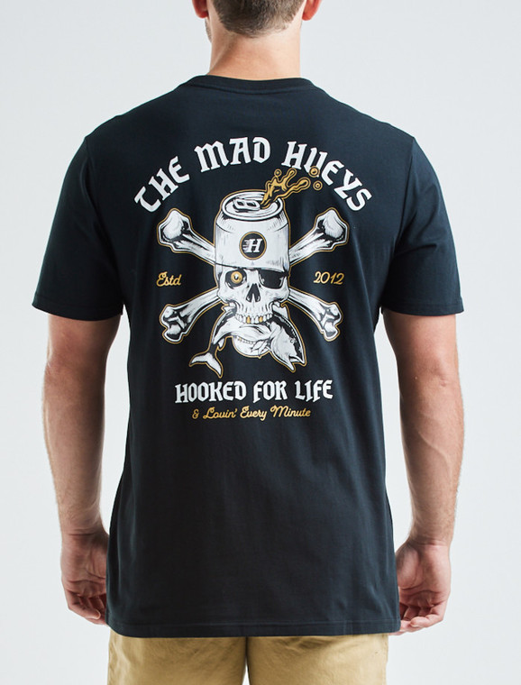 The Mad Hueys Hooked For Life Tee - Black