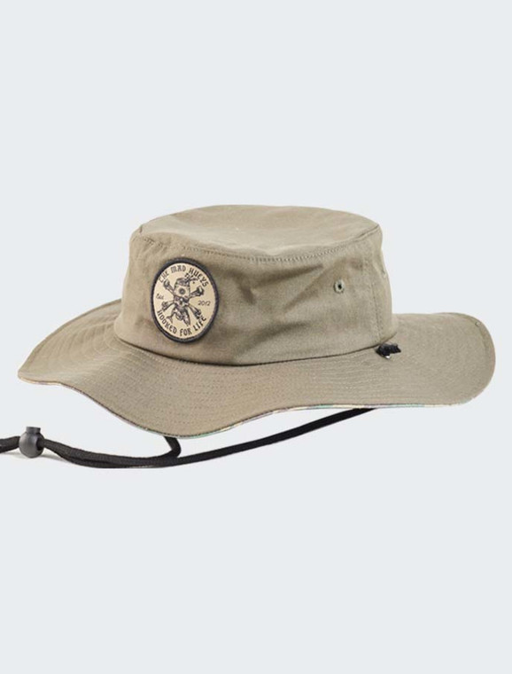 The Mad Hueys Hooked For Life Widebrim Hat - Dusty Green 