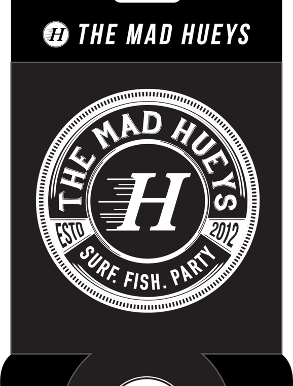 The Mad Hueys Surf Fish Party Stubby Cooler - Black