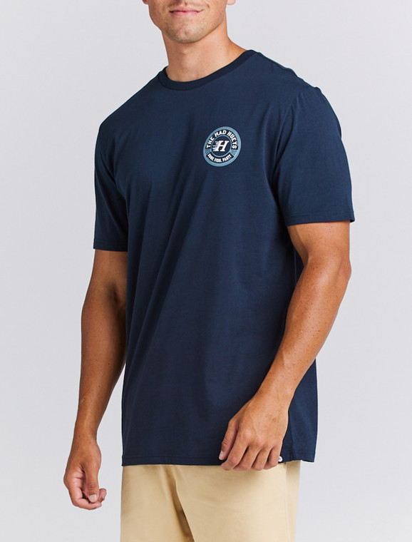 THE MAD HUEYS SURF FISH PARTY - SHORT SLEEVE TEE - NAVY