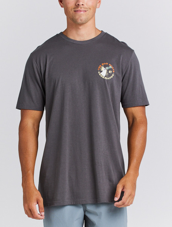 THE MAD HUEYS COOKEDATOO III - SHORT SLEEVE TEE - CHARCOAL