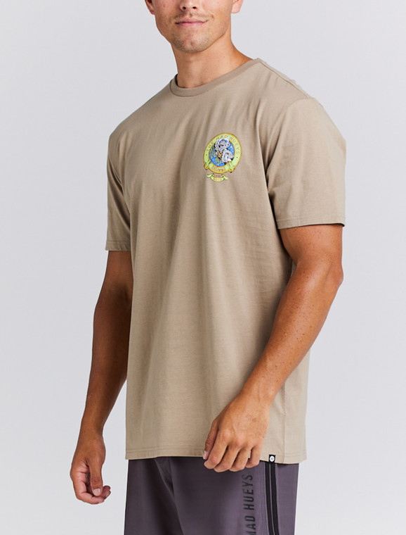 THE MAD HUEYS TOTALLY COOKED - SHORT SLEEVE TEE - KHAKI