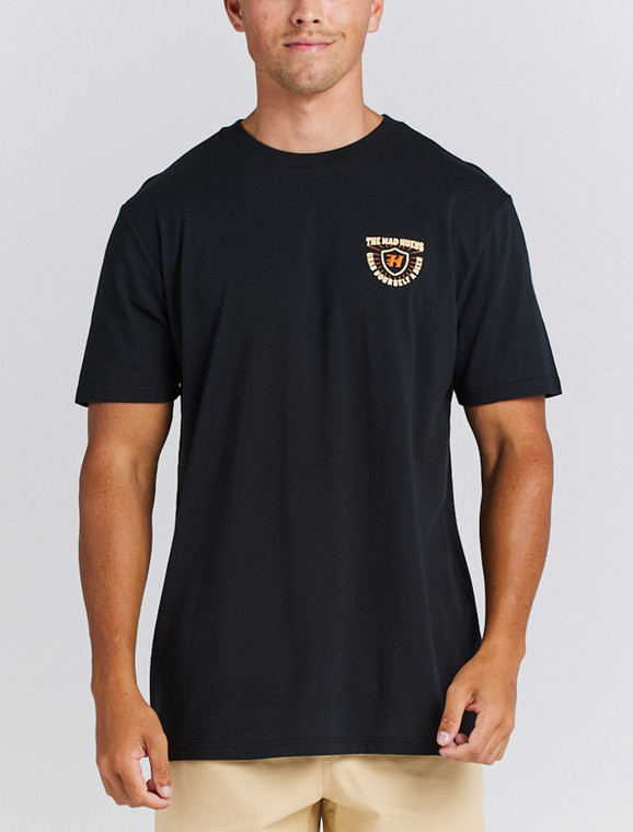 THE MAD HUEYS GETTING SIDEWAYS - SHORT SLEEVE TEE - BLACK