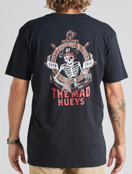 THE MAD HUEYS - CAPTAIN COOKED - SS TEE - BLACK - OZTackle Fishing Gear