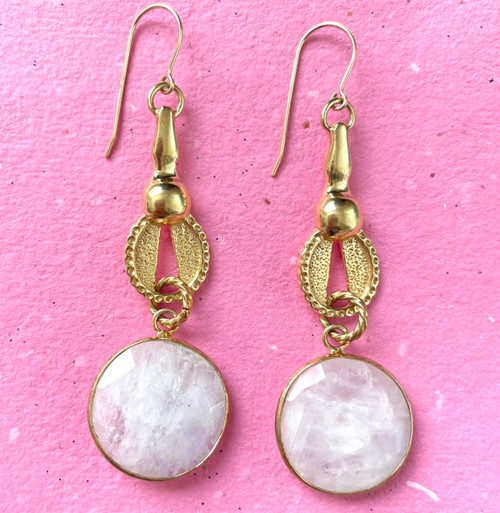 Octavia Moonstone Earrings - Gold