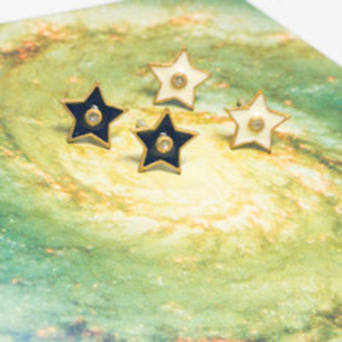 Glimmer Star Earrings - White