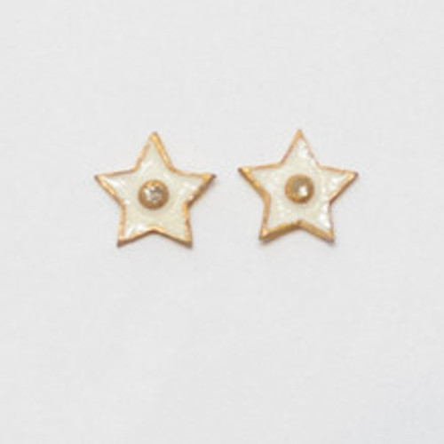 Glimmer Star Earrings - White