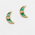 Glimmer Crescent Earrings - Green