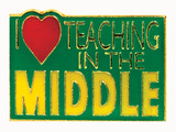 I (heart) Teaching in the Middle Lapel Pin