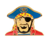Pirate with Blue Hat Lapel Pin
