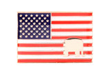 US Flag with Elephant Lapel Pin