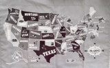 Cloth Map of The United States (Grayscale)