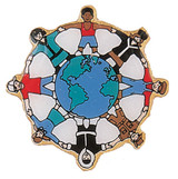 Globe With Children Lapel Pin