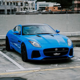 Vibrant Blue Vinyl Wrap On Car