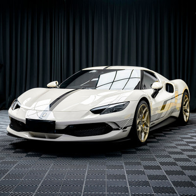 Vanilla Mist Vinyl Wrap on the car