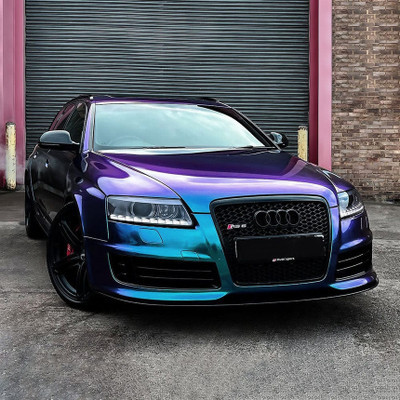 Gloss Purple Blue Vinyl Wrap On Car