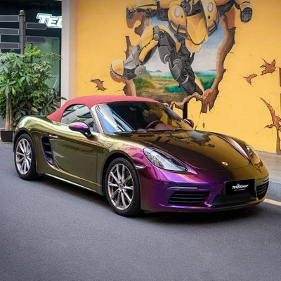 Crazy Grape Vinyl Wrap On Car