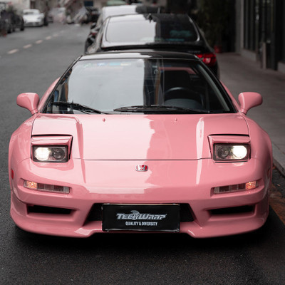 Flamingo Pink Vinyl Wrap On Car
