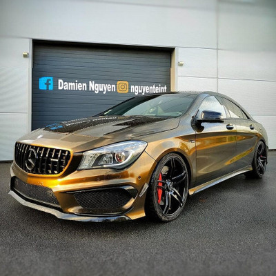 Black Gold Vinyl Wrap On Car