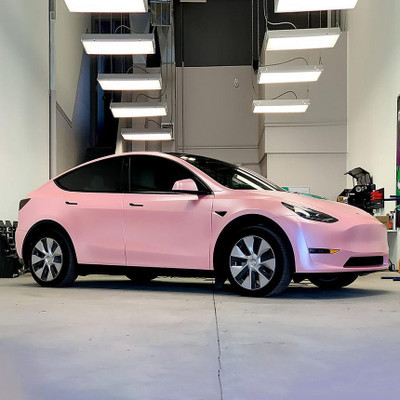 Cherry Blossom Pink Vinyl Wrap On Car