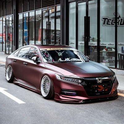 Burnt Maroon Vinyl Wrap On Car