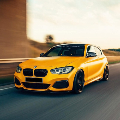 Hornet Yellow Vinyl Wrap On Car