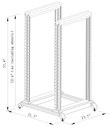 Raising Electronics 27U 4 Post Open Frame 19'' Server/Audio Steel Rack Deep from 16"-24" with Fixed Shelves