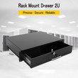 2U Rack Mount DJ 19" Rack Case Equipment Deep Drawer 2 Space Locking Lockable