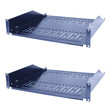 2 Pack 19" Vented Steel 2 Space 2U Rack Mount Cantilever Network Shelf 14" Deep