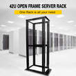 Raising Electronics 42U 4 Post Server Rack Open Frame  Enclosure 19" Adjustable Depth 22-34"