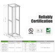 Raising ELECTRONIS 15U 4 Post Open Rack Frame Rack Enclosure 19 Inch Adjustable Depth Aluminum UL Certified