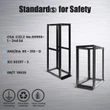 Raising ELECTRONIS 22U 4 Post Open Rack Frame Rack Enclosure 19 Inch Adjustable Depth Aluminum UL Certified