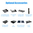 Raising Electronics 12U Wall Mount Open Frame 19 Inch Server Equipment Rack 15 Inch Depth Black with 2 Shelves