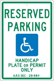 Reserved Parking Handicap Plate Or Permit Only Road Sign Size 12" x 18" Outdoor waterproof Reflective Aluminum