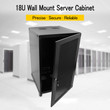 18U Wall Mount Network Server Cabinet Rack Enclosure  Door Lock 600mm Deep