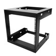 9U Wall Mount Open Frame 19'' Server Equipment Rack Threaded 15 inch depth Black