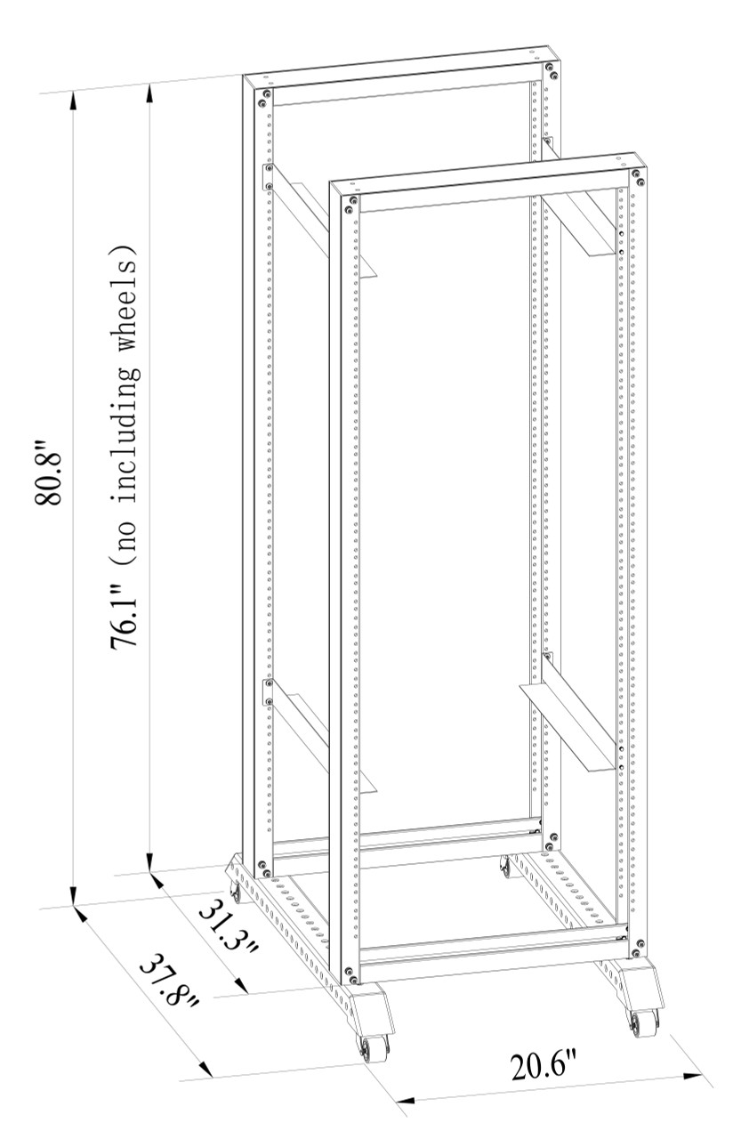 42U Open Frame Data IT Network Server Rack 900MM(Base) Deep (28.9 ...